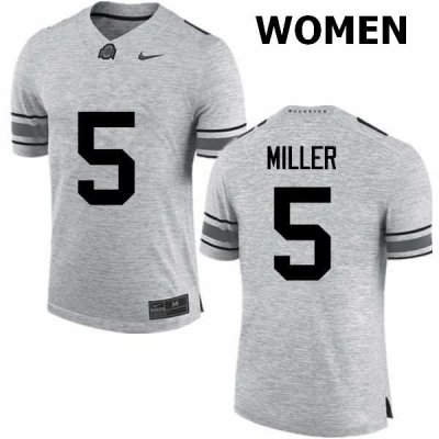 Women's Ohio State Buckeyes #5 Braxton Miller Gray Nike NCAA College Football Jersey Holiday ZOF4044SM